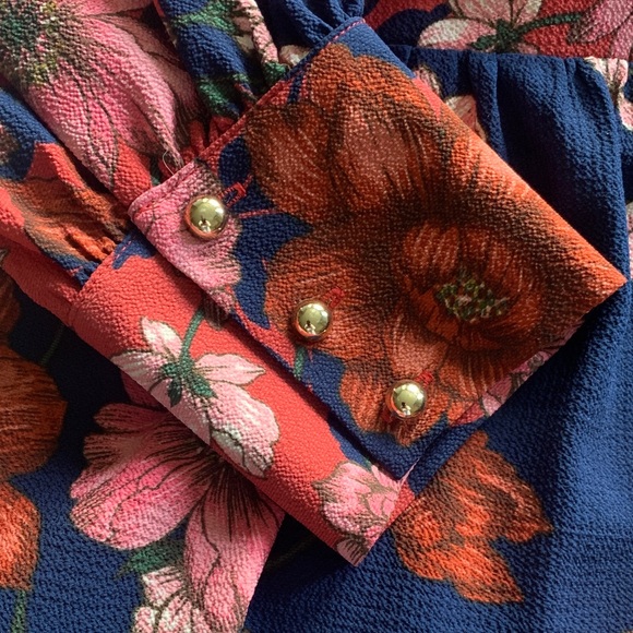 Vince Camuto Petite Floral Popover Shirtdress size 4P - Picture 11 of 13